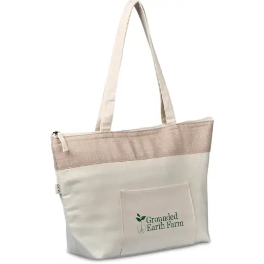 Okiyo Arshi Cotton & Jute 12 Can Lunch Cooler Branded